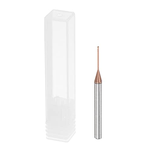 Image of uxcell Square Nose End Mill, 0.8mm Solid Carbide AlTiSin Coated Long Reach CNC Router Bits 2 Flutes Milling Cutter with Extended Neck, 12mm Cutting Length 4mm Shank