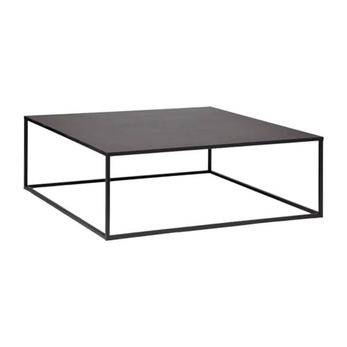 Atmosphera - Table Basse Carrée Gota, Acier Noir, 100 x 100 x 36 cm - pour Salon, Bureau