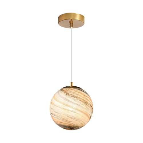 Mini lampe suspendue en verre coloré avec douille E14 et structure en métal durable