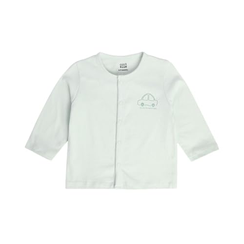 Image of miniklub Baby Long Sleeve Knitted Cotton Front Open Vest, Pack of 2 (Beige /Mint Color)