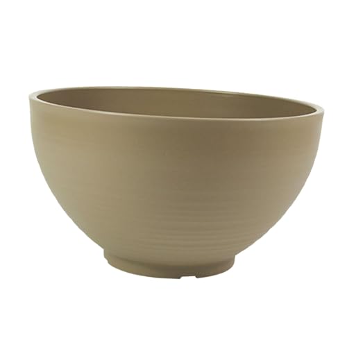 Milageto Pot de Fleurs de nénuphar en Forme de Bol de Jardin, Ornement, Cadeau de bonsaï, Pot de Fleurs Flottant, Pot de Plantes Aquatiques pour Jardin de, Jaune Terreux, 30cm