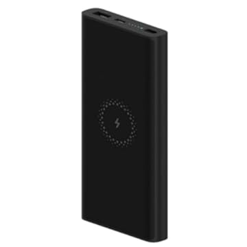 Carregador Portátil power bank Xiaomi Essential Wirelles e USB-A 10000 mAh Preto 10/18W Com Cabo USB-C