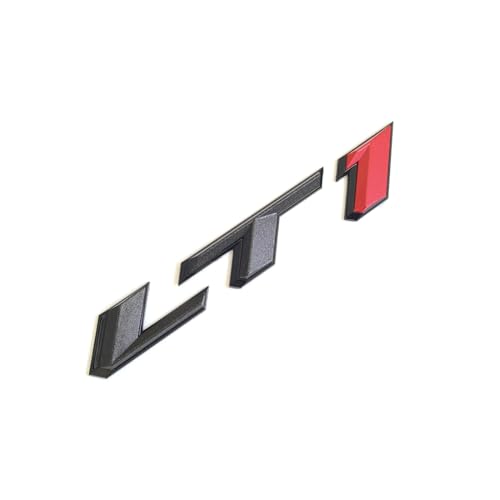 Image of 2pack LT1 Emblem 3D Side Door Badges Sticker Letters Nameplate Compatible with 2017-2024 84534516 SS LT1 Black Red