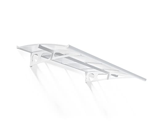 Canopia by Palram Vordach für Haustür Bordeaux 2230 Pultvordach 223 x 139 cm Weiss Sonnenschutz Haustürvordach inkl. Regenrinne