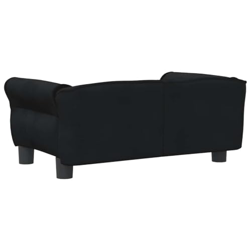 Vidaxl Lettino Per Cani Nero 70X45X30 Cm In Velluto - 5