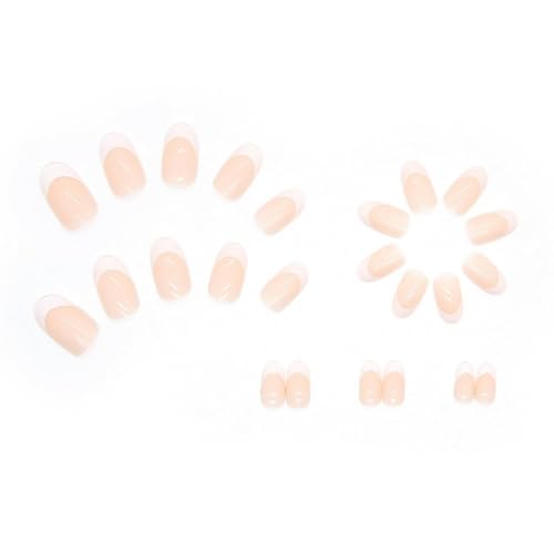 Image of ZOONA 24PCS Everlasting French Nails Artificial Nails Art Set| Lightweight & Long Lasting| Easy To Use| Quick Fix For Festivals & Special Occasions (French)