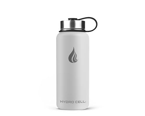 Image of HYDRO CELL Stainless Steel Insulated Water Bottle with Straw - For Cold & Hot Drinks - Metal Vacuum Flask with Screw Cap and Modern Leakproof Sport Thermos for Adults (Frost 32oz)