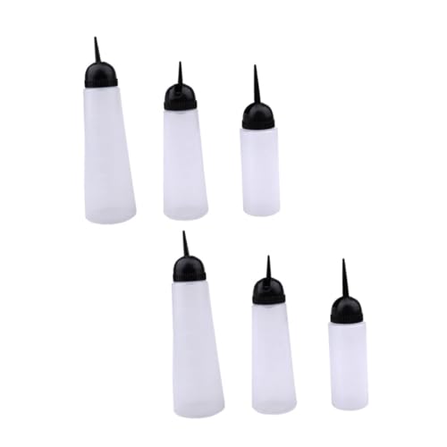 SHERCHPRY 6Pcs Applicator Bottles for Hair Dye and Shampoo Graduated Scale Rinse Bottles Hairdressing Tools