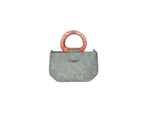 Image of Faux Leather Bag with Stylish wooden Handles - satchel bag /sling bag /Fashionable Designer Purse for Work, Shopping, and Casual Outings for girls and women
