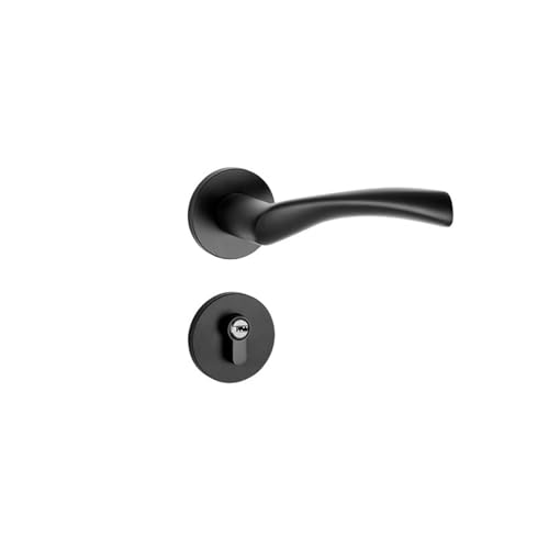 Cerradura de división en aluminio espacial negro mate para puertas de madera interiores 5