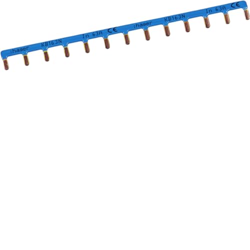 HAGER - Barre de pontage 1P 63A languette 10mm bleu 13M - KB163N