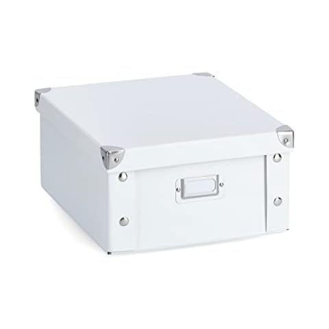 Zeller 17763 31 x 26 x 14 cm Storage Box Cardboard, White Cover