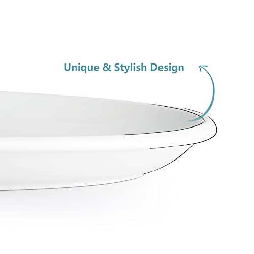 Sweese 749.101 Large Serving Platters, Ova Serving Platters White Porcelain Plate For Party, Large Oval Serving Trays Serving Plates For Fish Dish, Steak, Restaurant, Dessert Shop, Set Of 2, 14 Inches #TOP3