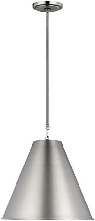 Sea Gull Lighting Gordon-1 Light Small Pendant-15.25 Inch Wide by 15.75 Inch high-Antique Brushed Nickel Finish-Incandescent Lamping Type