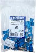 Vertical Cable Cat5E Keystone Jack 25 Pack Blue