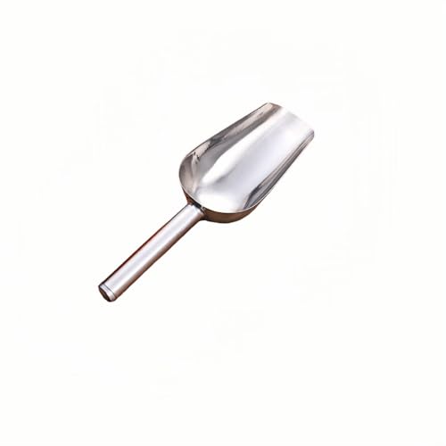 冷蔵庫用氷スクープ、米・小麦粉用スクープ、製氷機用ステンレス製氷スクープ、製氷機、キッチン、バー、パーティー、結婚式に最適な小型金属製氷スクープ、頑丈、食器洗い機対応、実用的な金属製スクープ (S)