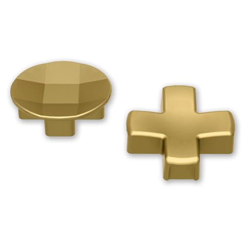 Image of eXtremeRate 2Pcs Metalic Hero Gold Magnetic Stainless Steel D-Pads, for Xbox Elite 1 /2 Controller, Replacement Parts Directional Pad Button Kits for Xbox One Elite & Xbox One Elite Series 2 Controller