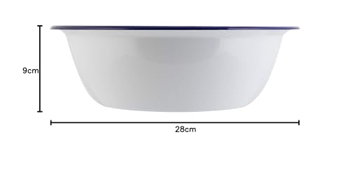Foto von axentia Schüssel, weiße Emaille Schüssel, große Schale, Ø ca. 28 cm, 3,5 l