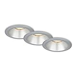 briloner - set di 3 luci da incasso, portalampada da incasso gu10, faretti da incasso, cromo opaco, 95x61 mm