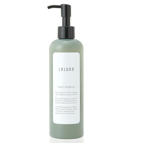 LULUNA 【 ダメージケア たんぱく質 髪の内部補修 】 ナイト シャンプー (300ml アロマ 樹 木の香り) ナイトケア アミノ酸 アロマシャンプー (熟成酒粕エキス 11種類のアミノ酸) さらさら うるおい 頭皮ケア 無添加 ルルーナ