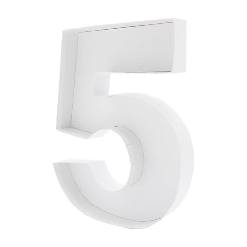 Image of 12 inch Fillable Number Paper Mache Cardboard Cutouts Sweet Charcuterie Board Tray Box (White, 5 Shaped)