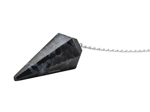 Image of Indigo Gabbro Pendulum Dowsing Tool - Natural Crystal Pendulum for Spiritual Guidance - Premium Dowser Pendulum for Accurate Divination and Energy Healing - Perfect for Energy Healing and Chakra Balancing - Handcrafted with Precision and Elegance