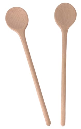 Foto von 2 x Kochlöffel aus Holz 25 cm Holzkochlöffel Buchenholz Holzlöffel Holzrührlöffel