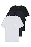 BOSS Mens Tshirt RN 3P Classic Three-Pack of Cotton Underwear T-Shirts with Logos