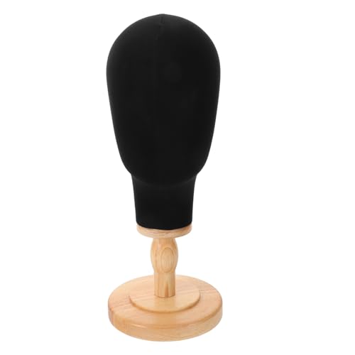 PRETYZOOM Elegant Mannequin Head Wig Stand Wooden Base Versatile for Displaying Hats and Accessories