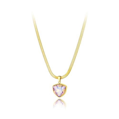 Bijoux de mariage scintillants avec ce collier pendentif coeur coloré