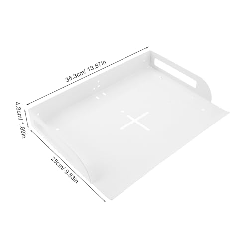Support mural pour vidéoprojecteur et modem : étagère polyvalente blanche pour décodeur TV - 6