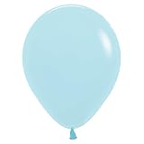 Betallatex 53177 Pastel Matte Blue Latex Party Balloons, 11", Pastel Matte Blue, Pack of 100