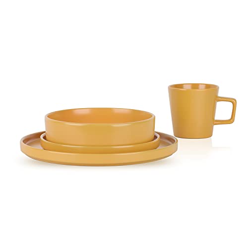 Stone lain Cleo Stoneware Dinnerware Set, 16-Piece Service for 4, Yellow by Stone Lain - Image 8