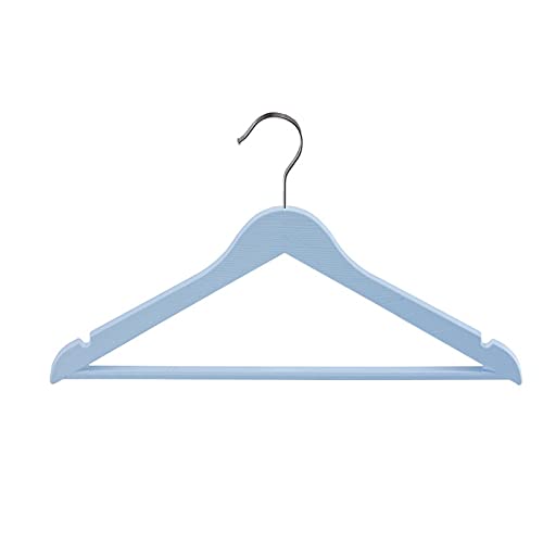 ZALHIN Hangers Modern Wood-Look Plastic Coat Hanger 5 Pack, with Non Slip Pants Bar, Splinter-Free, Notched Shoulder,for Home