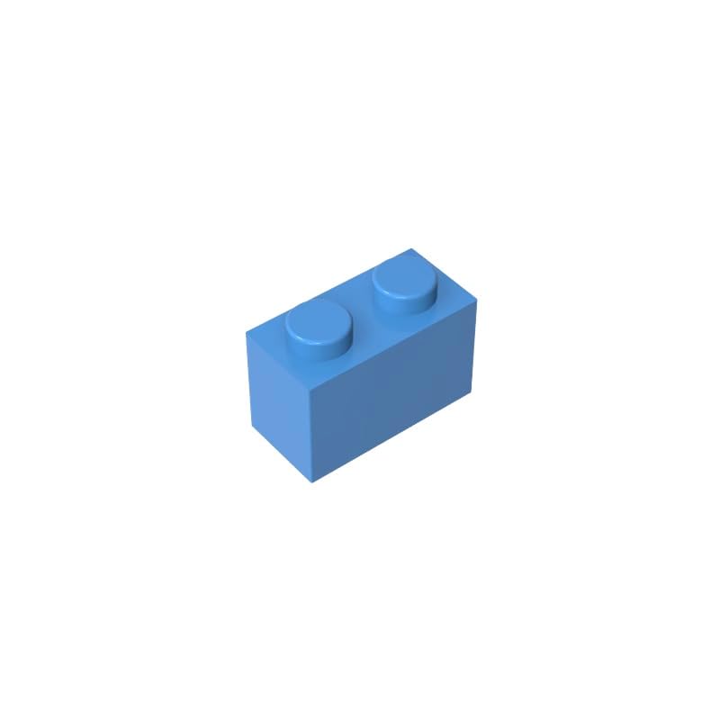 3004 Basic Bricks Brick 1x2 50 Pieces GDS-532 Compatible with Lego Building Blocks Color:Medium Blue โ image 1