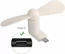 Type-C Mini Fan 2-Blade Fan High Speed USB Fan, Mini Mobile Cooler, Mini fan Support with All Android & Type-C Smatphones & Black Colour Round shape Handsfree Pouch Free (Multi-colour) gallery image