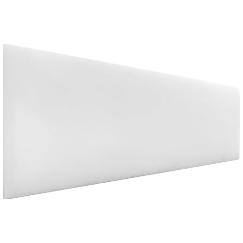 DHOME Tête de lit luxe tapissée en similicuir ou tissu Aqualine Pro - Tissus blanc, 135 cm (lits 120/135/140)