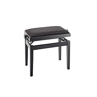 K&M 13900 Banc de piano Noir – bois de hêtre européen, revêtement élégant en velours – Siège rembourré pour clavier réglable en hauteur - Les Beatles, Paul McCartney, John Lennon, RIngo Starr, George Harrison K&M 13900 Banc de piano Noir - bois de hêtre européen, revêtement élégant en velours - Siège rembourré pour clavier réglable en hauteur – Image 2