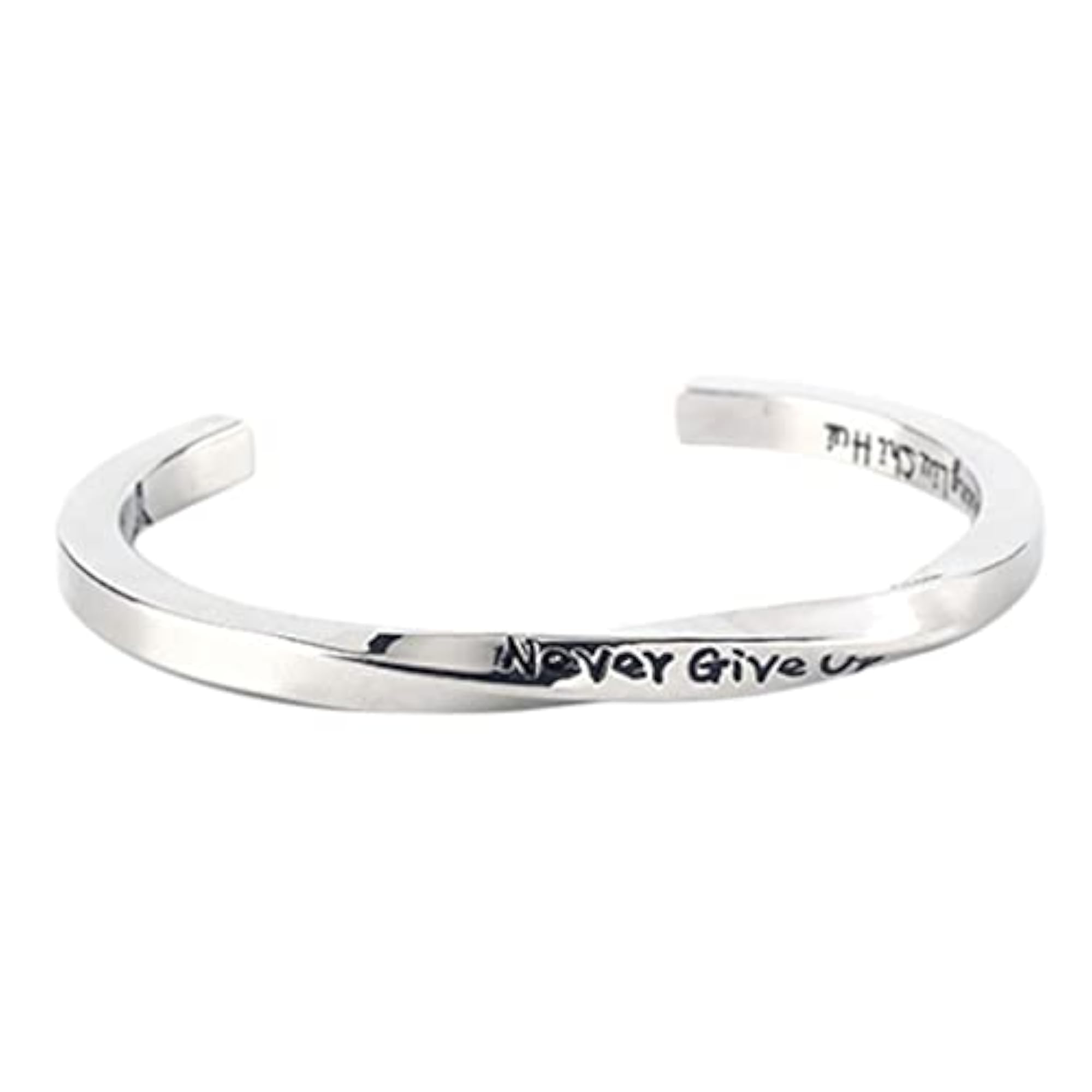 Couple's Never Give Up Twist Open Bangle Jewelry
