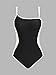 CUPSHE Women's One Piece Swimsuit One Shoulder Removable Straps Adjustable Bathing Suit Color Block Slimming Swimwear, M