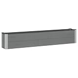 BBLINKE Blumentopf Outdoor, Pflanzkasten Outdoor, Blumenkübel Outdoor, Hochbeet Grau 200x30x36 cm WPC und Aluminium