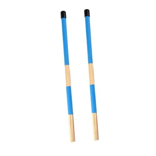 1 par de baquetas de madera para tambor con varillas para Jazz y música folclórica, color azul miniatura 1
