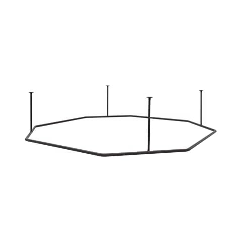 Naiture Octagon Shower Curtain Rod 72'' X 72'' Aluminum with ceiling support, Oil Rubbed Bronze Finish Cover