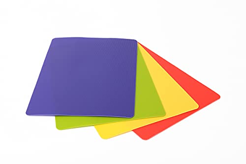 Image of Dexas Heavy Duty Grippmat Flexible Cutting Board Set of Four, 8 by 11 inches, Blue, Green, Yellow, Red