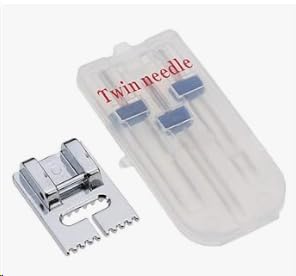 1 Set map Sewing Machine Twin Needle Double Stretch with 1Pcs Groove Pintuck Presser Foot for Household Sewing Machine Sewing Notions and Supplies