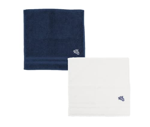 RHC ロンハーマン カフェ タオル ハンカチ ギフトBOX付き ミニタオル 2枚組 (ネイビー×ホワイト)