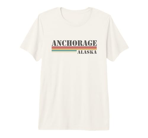 Anchorage - Alaska - Vintage/Retro Stripes - Classic Premium T-Shirt