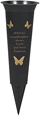 Grave Flower Holders/Memorial Vases Ornaments - Personalised, Plastic Grave Decorations and Memorial Gifts Engraved with Funeral Verses for your Loved Ones; 1 Spike/Package (Dad)