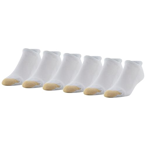 GOLDTOE Men's 656HT Cotton No Show Heel Tab Athletic Socks, 6-Pairs