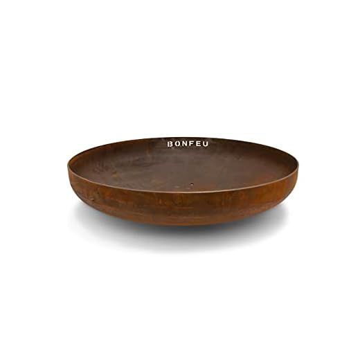 BonFeu BonBowl Ø100 cm Acciaio Corten Bracierie - Robusta Bocchetta di Fuoco - Braciere da Giardino - Realizzato in Acciaio Corten di Alta Qualità - Opzionale. Grill/Cottura - 100x100x21 cm
